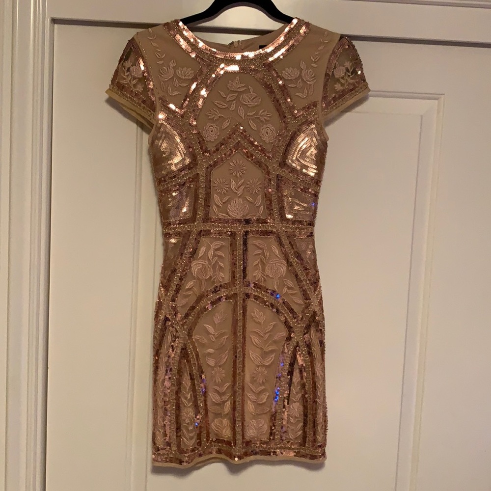 Rose gold sequin Lulu’s dress